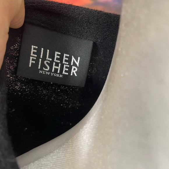 Eileen Fisher Black Wool Cardigan One Button Closure Long Sleeves Lagenlook M - Picture 6 of 11